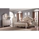 Silver Finish Wood King Panel Bed Contemporary Cosmos Furniture Sonia