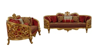 Living Room  Gold, Antique, Red European Furniture image