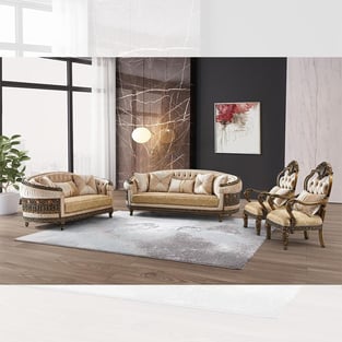 Beige, Gold Homey Design  HD-L9017 Living Room interior