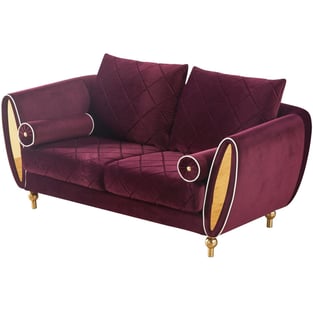 Living Room  Burgundy, Gold European Furniture image