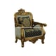 Classic Antique Bronze Black-Gold Fabric 30018 BELLAGIO Chair Set 2 Pcs EUROPEAN FURNITURE