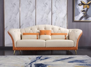 Living Room  Off-White, Orange European Furniture image