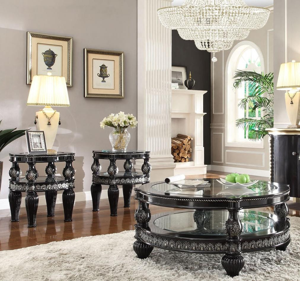 Black and silver store coffee table sets