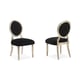 Black Velvet Soft Silver Leaf Dining Side Chair Set 2Pcs CHIT-CHAT by Caracole 