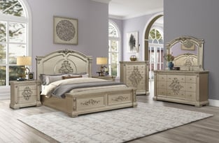 Beige Cosmos Furniture Alicia-EK-Bed Bedroom interior