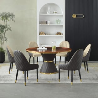 Dining Room  Beige, Gold, Chocolate European Furniture image