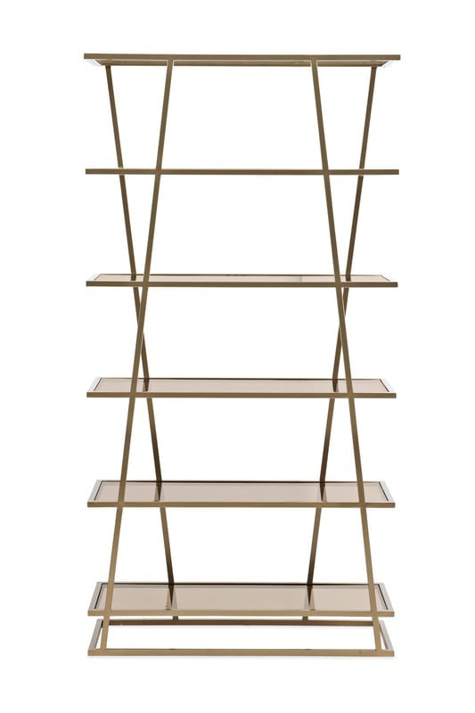 Lucent Bronze Smooth Metallic Paint Six Shelves VECTOR ETAGERE by Caracole