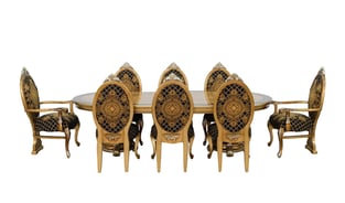 Gold, Silver, Black European Furniture 42034-SC-Set-2 Dining Room interior