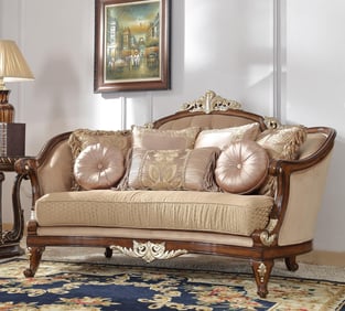 Living Room  Mahogany, Beige, Brown Homey Design  image