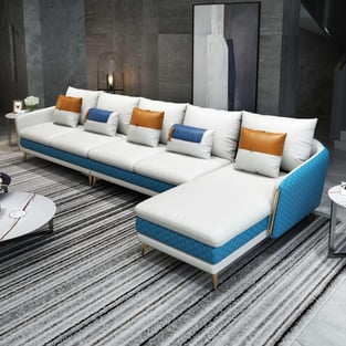 Living Room  Blue, Off-White European Furniture image