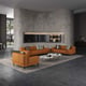 Cognac Italian Leather Sofa Contemporary PICASSO EUROPEAN FURNITURE