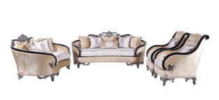 Buy Antique, Silver, Black European Furniture Living Room 