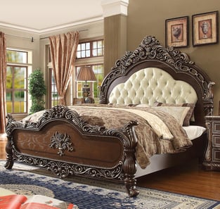 Bedroom  Cream, Cherry Finish Homey Design  image