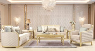 Buy Gold Finish, Metallic Homey Design  Living Room 