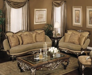 Living Room  Silver, Golden Beige, Dark Brown, Tan Benneti image