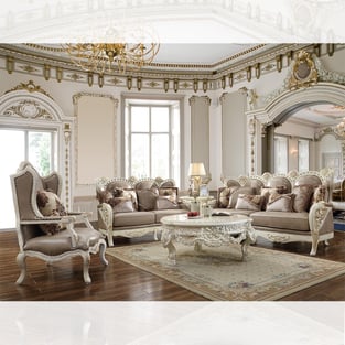 Order White, Gold, Tan Homey Design  HD-90-SSET3 Living Room now