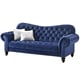Blue Velvet Sofa Set 3Pcs Transitional Cosmos Furniture GracieBlue