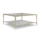 Glass Top & Metal Frame in Whisper of Gold Coffee Table Set 2Pcs PRINCE CHARMING by Caracole 