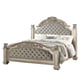 Gold Finish King Poster Bed Traditional Cosmos Furniture Platinum