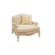 Luxury Ivory Cream Chenille Chair & 1/2 Wood Trim Benetti's AVA Traditional