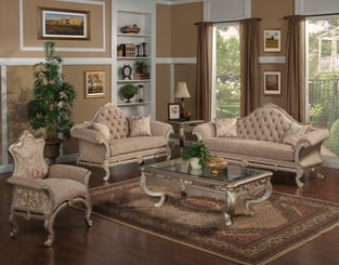 Living Room  Beige, Silver Benneti image