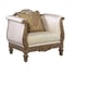Luxury Pearl Silk Chenille Antique Gold Chair and a Half Benetti's Empire