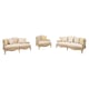 Luxury Ivory Chenille Sofa Set 3Pcs Wood Trim Benetti's AVA Classic Traditional 