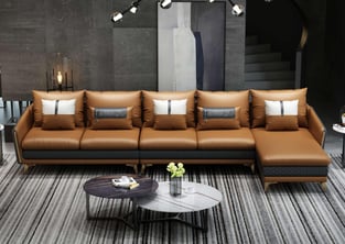 Living Room  Gray, Cognac European Furniture photo