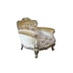 Luxury Antique Silver Wood Trim SERENA Sofa Set 4 Pcs EUROPEAN FURNITURE Classic