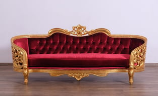 Buy Burgundy, Gold, Antique European Furniture Living Room 