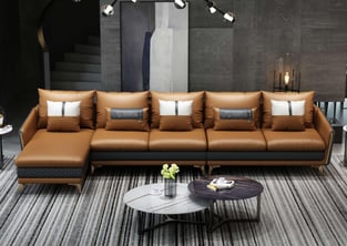 Living Room  Gray, Cognac European Furniture photo