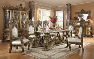 Brown, Silver Homey Design  HD-CH1802 Dining Room interior