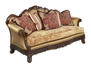 Buy Gold, Golden Beige, Dark Brown Benneti Living Room 