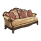 Luxury Gold Chenille Dark Brown Wood Sofa Set 2P Benetti's Ornella Traditional
