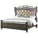Coffee Finish Wood King Panel Bed Contemporary Cosmos Furniture Sydney