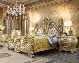 Bedroom  Antique, Gold Finish Homey Design  photo