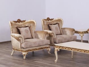 Beige, Gold, Sand European Furniture 40017-C Living Room interior