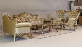 Brown, Gold, Silver European Furniture 43553-C-Set-2 Living Room interior