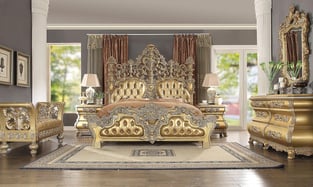 Bedroom  Rich Gold, Gold Finish Homey Design  image