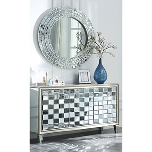 Bedroom  Silver, Mirrored Homey Design  image