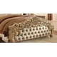 Homey Design HD-8015 Luxury Ivory Antique Gold Tufted Headboard King Bedroom 3Pc