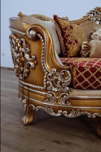 Gold, Sand, Red European Furniture 35554-S Living Room interior