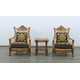 Royal Luxury Black Gold Fabric MAGGIOLINI Arm Chair Set 2 Pcs EUROPEAN FURNITURE 