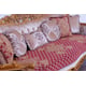 Luxury Sand Red & Gold Wood Trim MODIGLIANI Sofa Set 2 Pcs EUROPEAN FURNITURE 