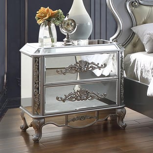 Cream, Antique Silver Homey Design  HD-2800CK-BED-3PC Bedroom interior