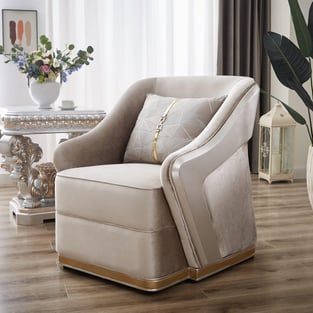 Buy Beige, Gold Homey Design  Living Room 