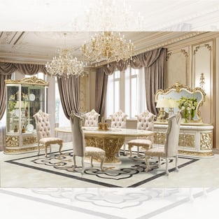 Gold, Cream Homey Design  HD-903-C Dining Room interior