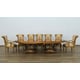 Valentina Brown Oval Dining Set 11Pcs w/ Damask Fabric Chairs EUROPEAN FURNITURE