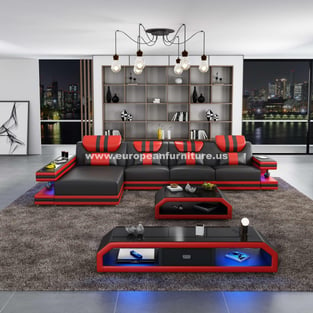 Living Room  Red, Black European Furniture photo