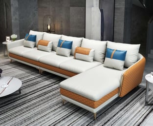 Living Room  Off-White, Orange European Furniture image